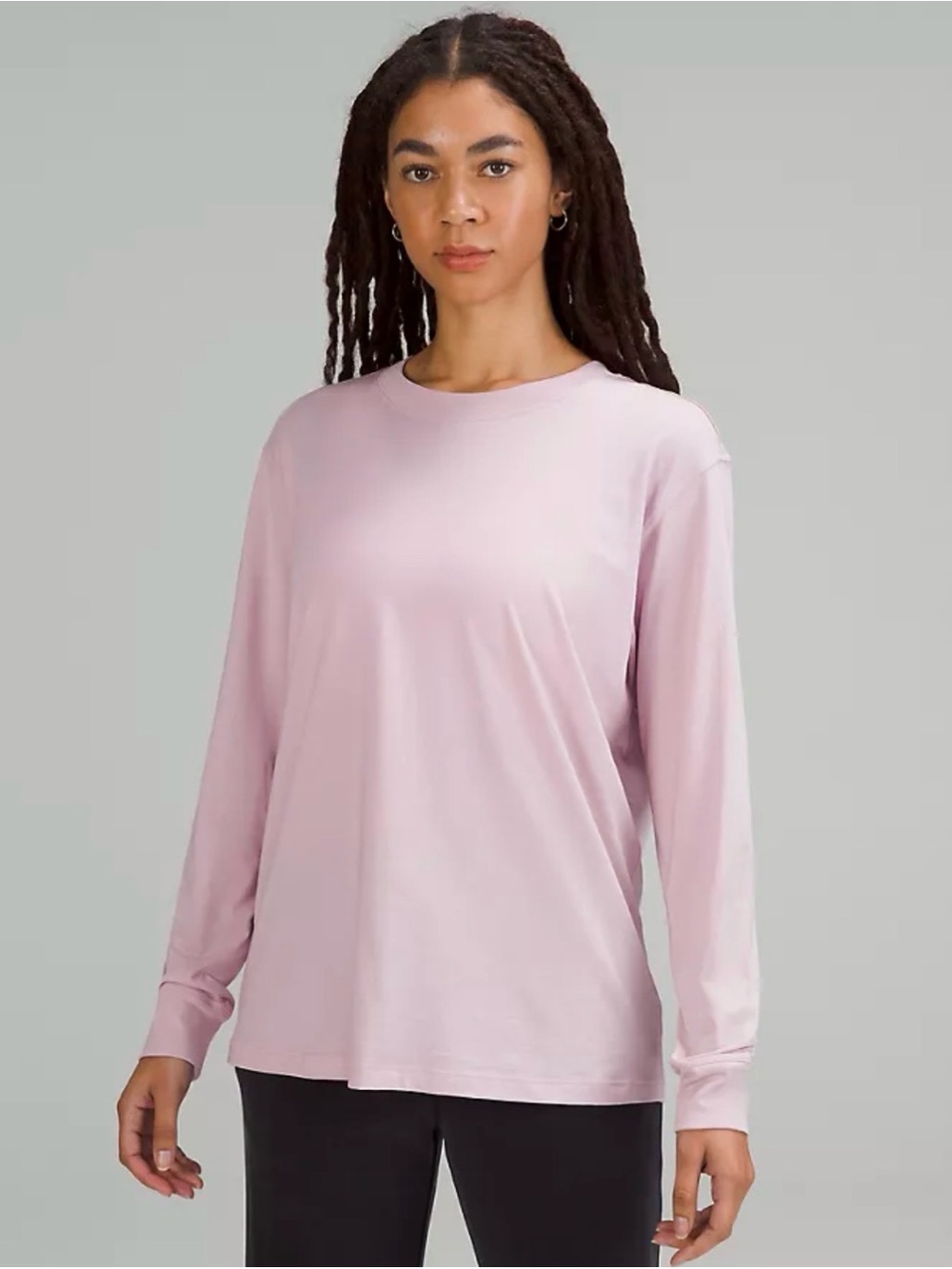 lululemon athletica Pink Peony All Yours Cotton Long Sleeve Crew Tee size 8